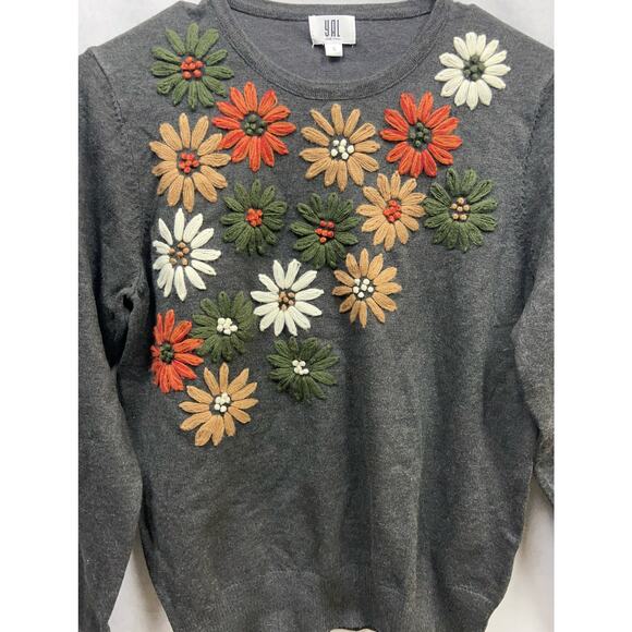 YAL New York Gerbera Western Cottage Daisy Woman Knit Sweater Size Small - Picture 9 of 10